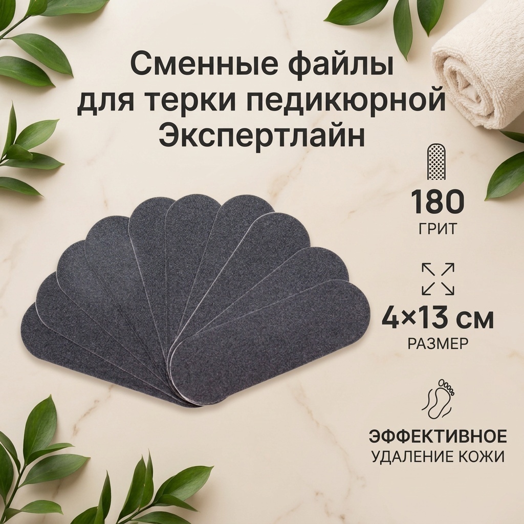 Экспертлайн сменные файлы для терки педикюрной 4×13 см №180 10 шт