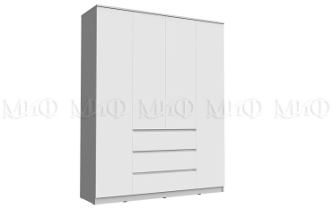 Распашной шкаф МИФ Шкаф 1600 Челси, 160x202х52 см, белый