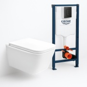 Crapper&Co унитаз с инсталляцией Grohe Y-Bold Geometry Black 7005, санфарфор