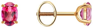 Пусеты SOKOLOV EAR-SO-585-489133 вес 1.02 г золото, топаз