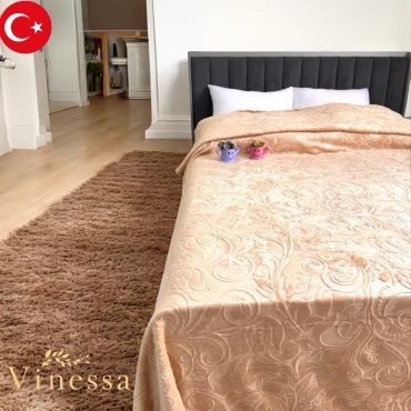 Плед Vinessa 200х220 см, хлопок, микрофибра, бежевый