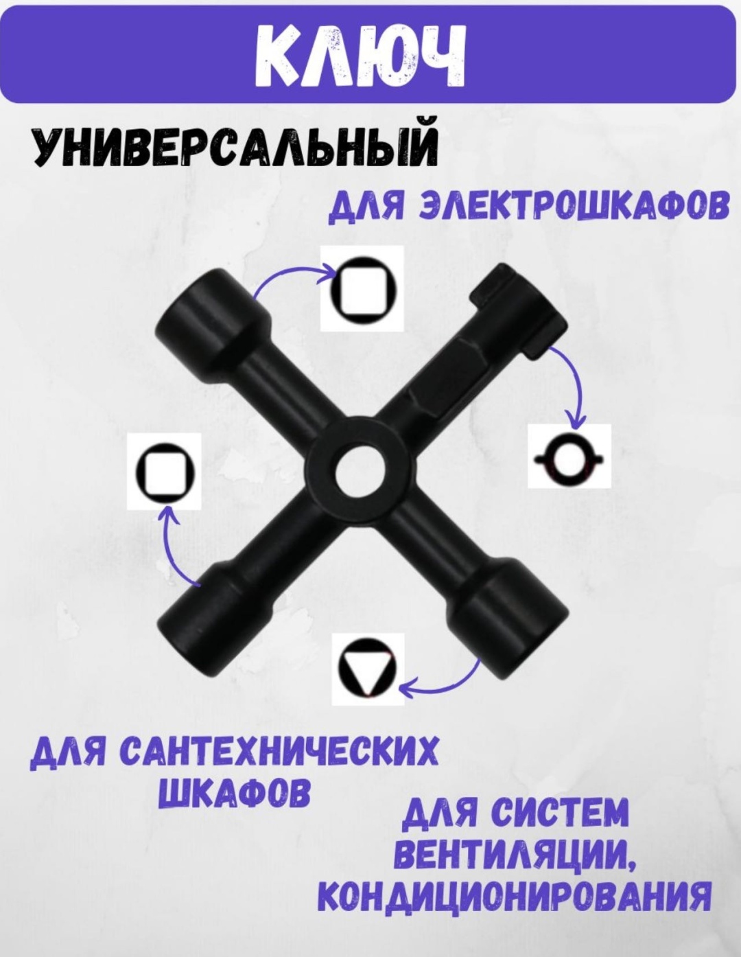 Универсальный ключ от электрошкафов (черный)