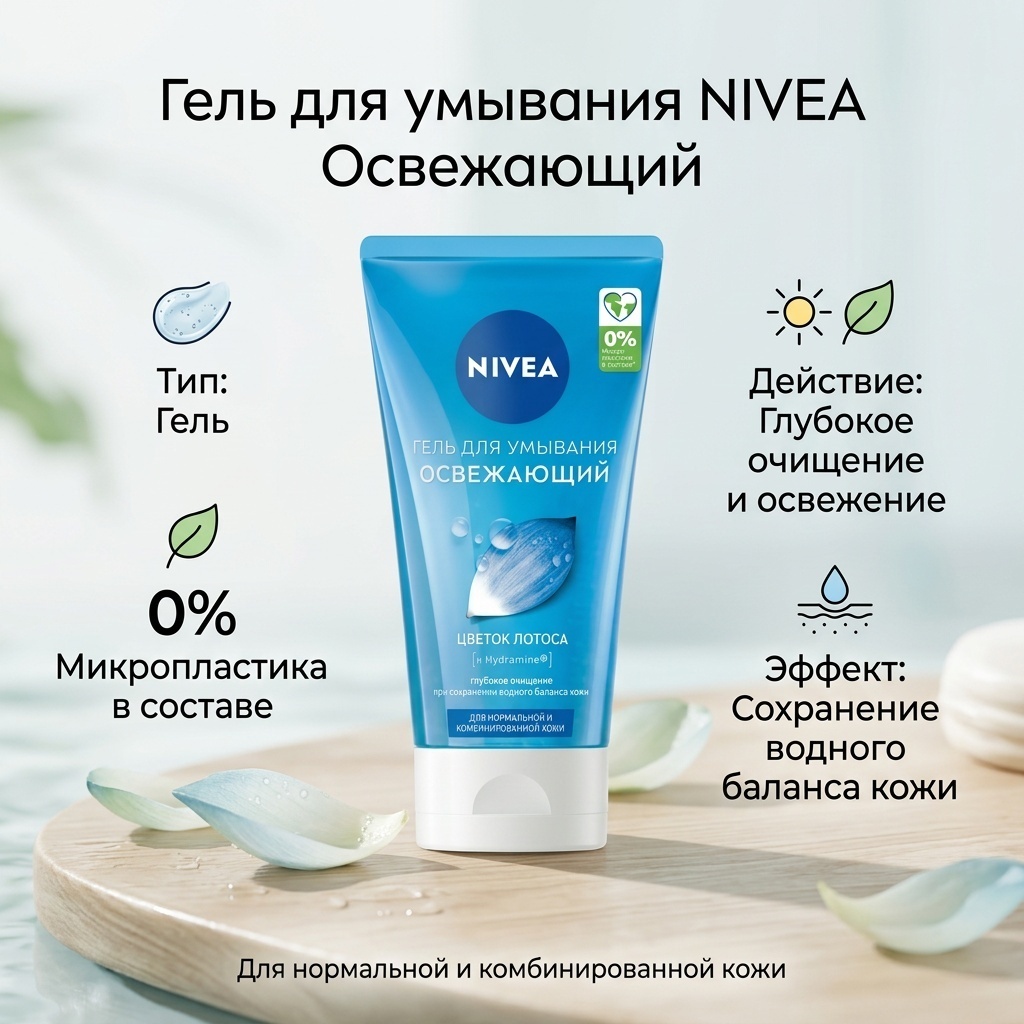 NIVEA Nivea Гель д/умывания для норм.и комб.кожи 150 мл гель 150 мл