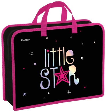 Папка для внеклассных занятий Berlingo Little Star , А4+ , черный, розовый