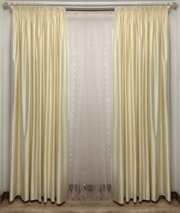 Портьеры Renaissance 300x270 см 2 шт, атлас, бежевый