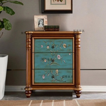 Комод Classic, 60x40x83 см, коричневый, бирюзовый