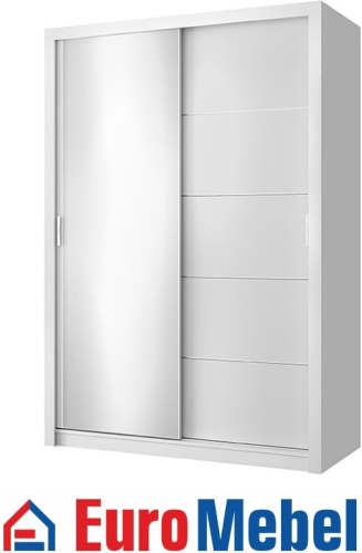 Шкаф-купе Euromebel Лион, 00059130, 150.2x216х64.3 см, белый