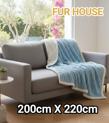 FUR HOUSE дивандек для дивана FH KOK-220-G голубой 200cm*220cm