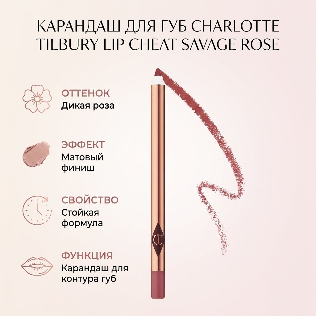 Charlotte Tilbury Lip Cheat карандаш Savage Rose