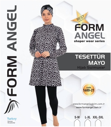 Купальник буркини Form Angel черный, белый