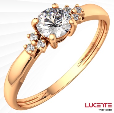 Lucente ZO-210654.14K.R_155 размер 15.5 вес 0.87 г золото, фианит