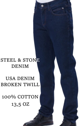 Джинсы прямые Steel & Stone Denim темно-синий