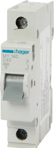 Hager автоматический выключатель 1P 40 A, 4.5 кА, 220/380 В