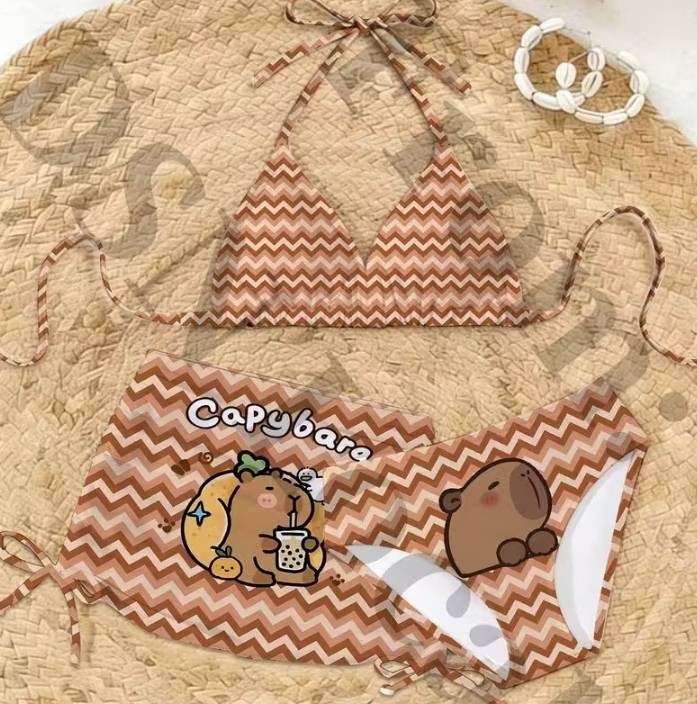 Раздельный купальник коричневый