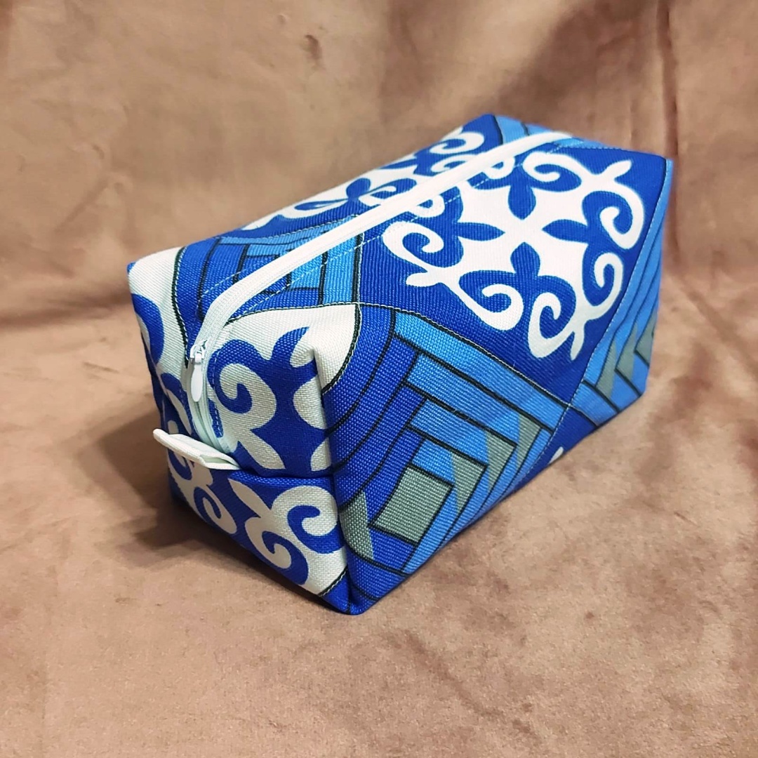 Косметичка текстиль синий 9X20 см