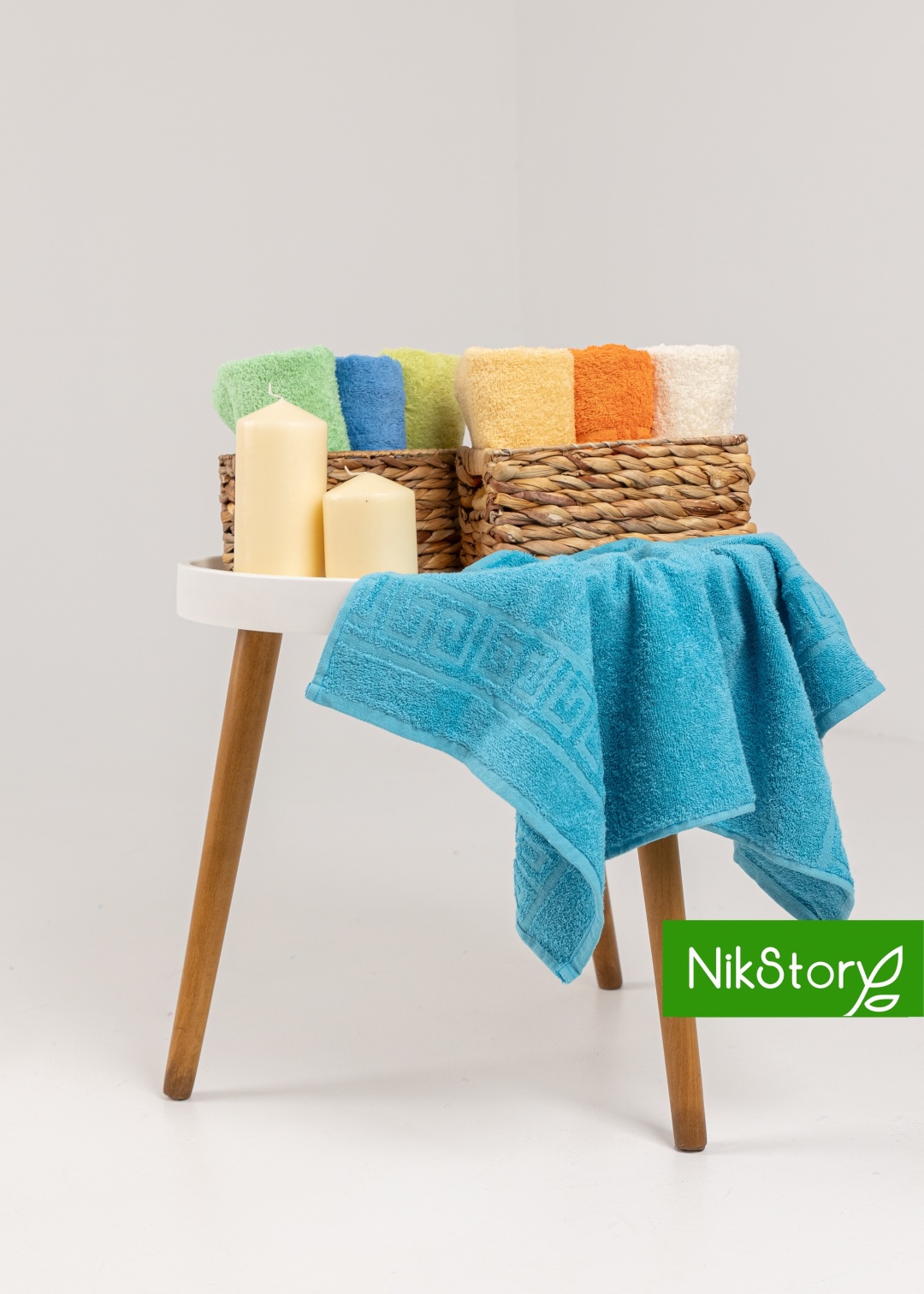 Полотенце NikStory 70x40 см, хлопок, махровая ткань, 1 шт,