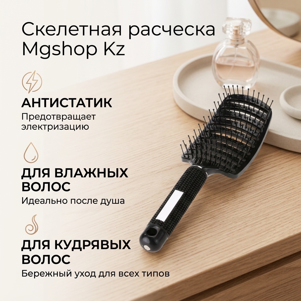 Mgshop Kz скелетная расческа 234431 черный