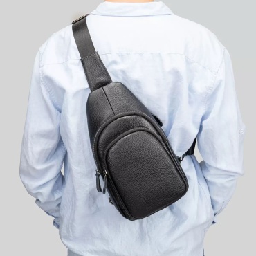 Барсетка Bag is Power натуральная кожа черный