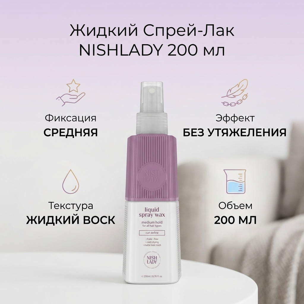NISHLADY Liquid Spray лак средняя фиксация 200 мл