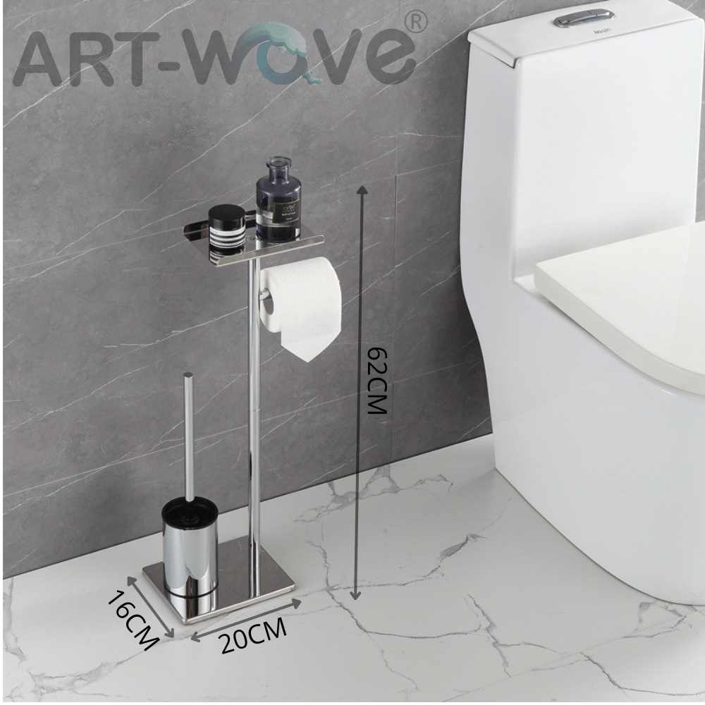 Ершик для туалета ART-Wave T817-C из металла в серебристом оттенке, 62 см, 1 шт