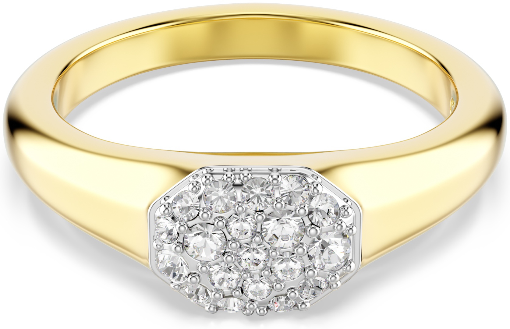 Кольцо Swarovski 5732853 DEXTERA:RING MIDI CRE/GOS 52 размер 16 ювелирный сплав, кристаллы Swarovski