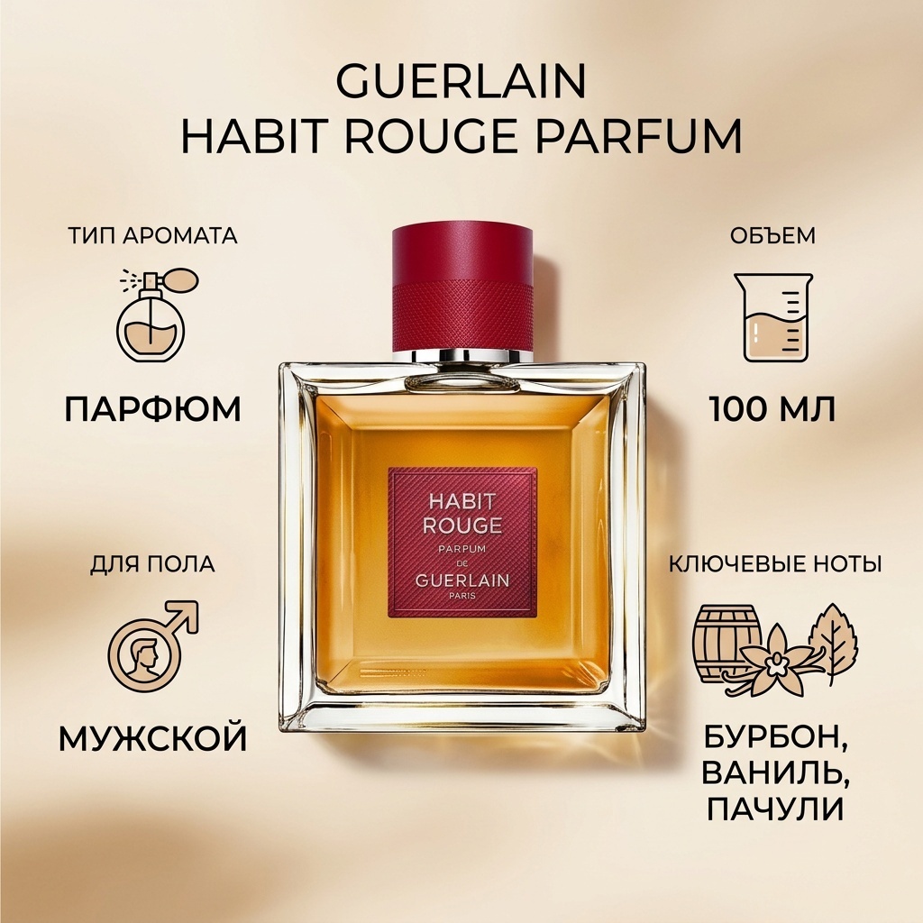 Guerlain Habit Rouge духи PARFUM 100 мл, для мужчин