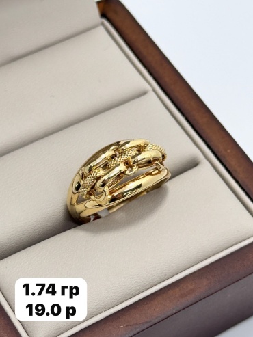 Italian Gold AlmazNI-Gold размер 19 вес 1.74 г золото, без вставок