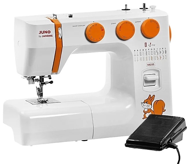 Швейная машина Janome Juno 5025 S белый, оранжевый
