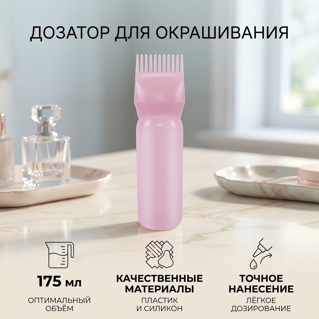 Дозатор для окрашивания розовый