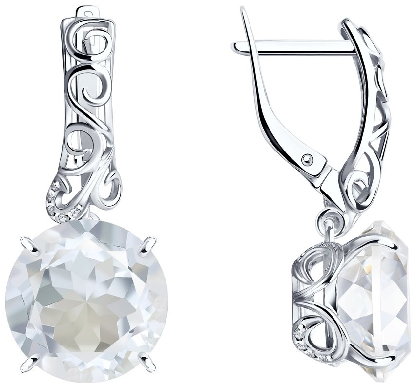 Серьги SOKOLOV EAR-SO-925-993666 вес 8.34 г серебро, горный хрусталь