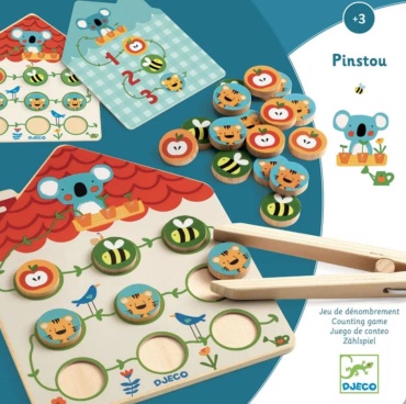 Настольная игра Djeco Развивающая деревянная игра - Пинцет Pinstou, DJECO DJ01627