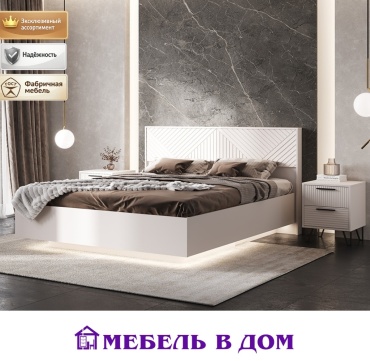 Кровать Мебель в Дом Флэш двуспальная, 160x200 см (без матраса, без подъёмного механизма) бежевый