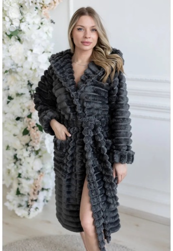 Махровый халат TrendyWoman Shop серый
