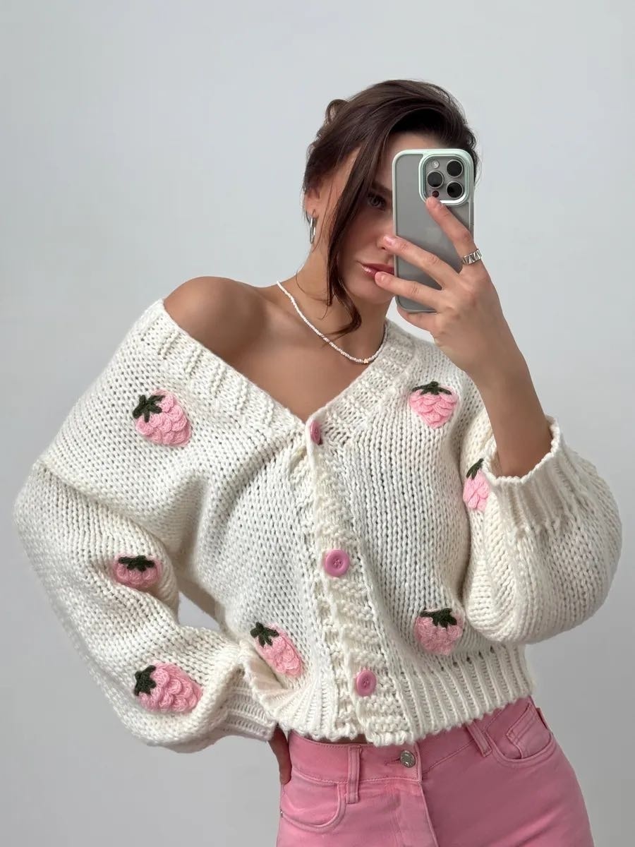 Кардиган Honey room белый, розовый