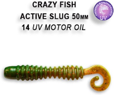 Мягкая приманка Crazy Fish Силиконовая приманка Crazy Fish Active Slug 2 / 29-50-14-6 / Кальмар (10 шт.) 10 шт 50 мм 14