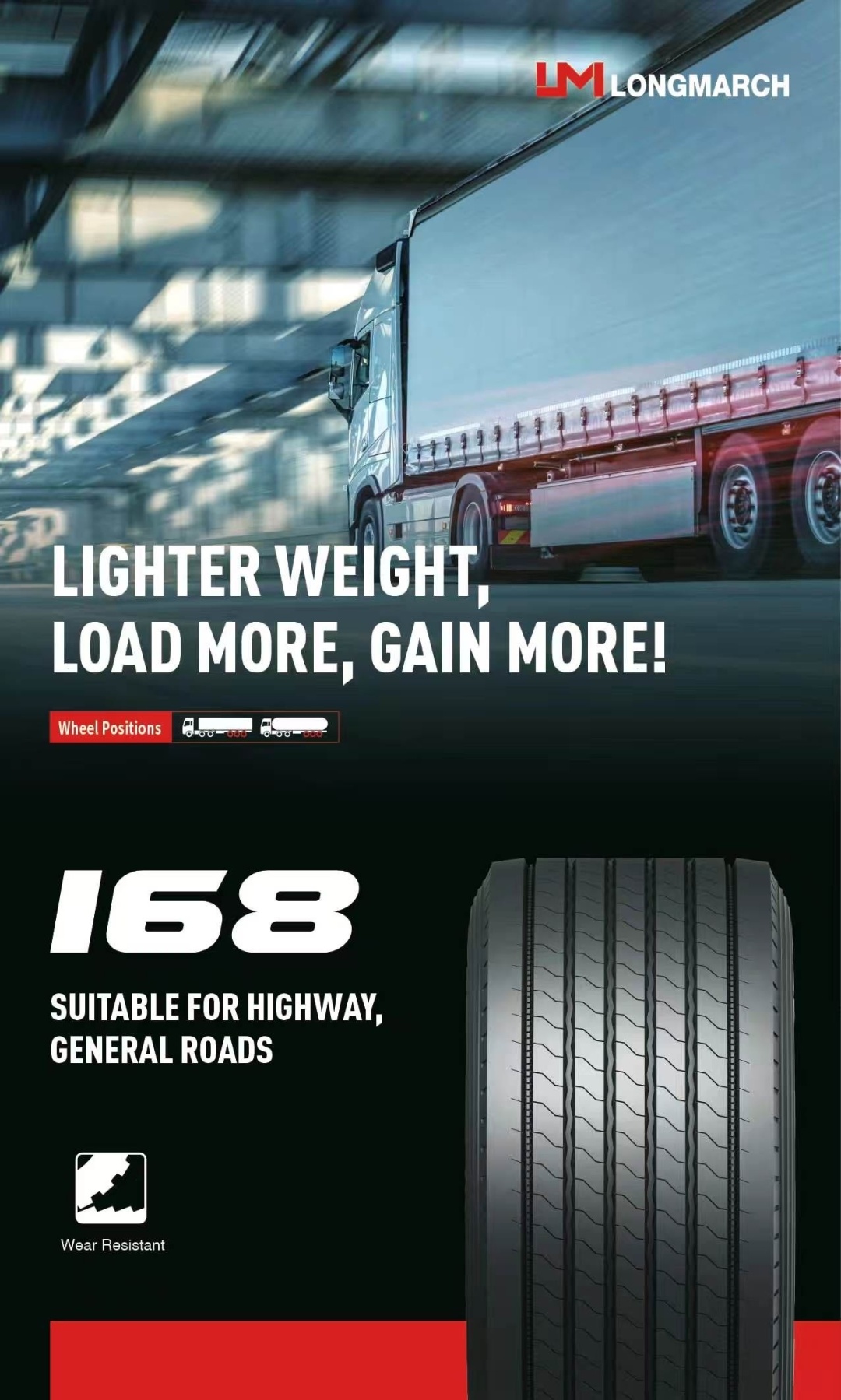 LONGMARCH LM168 385/65 R22.5 164 K универсальная ось без шипов