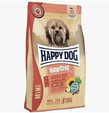 HAPPY DOG Lachs & Reis Salmon & Rice Mini Adult 0.8 кг