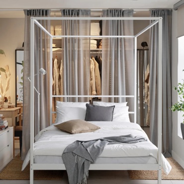 Кровать IKEA VITARNA полутораспальная, 150x200 см (без матраса, без подъёмного механизма) белый