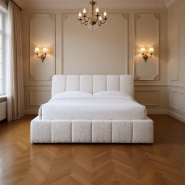 Кровать SM Company Teddys двуспальная, 180x200 см (с матрасом, подъёмный механизм) белый, мультиколор
