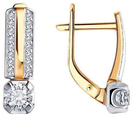 Серьги Diamant EAR-DI-585-100168 вес 2.87 г золото, бриллиант