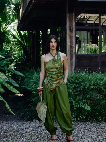 Комбинезон с брюками ZARINA зеленый