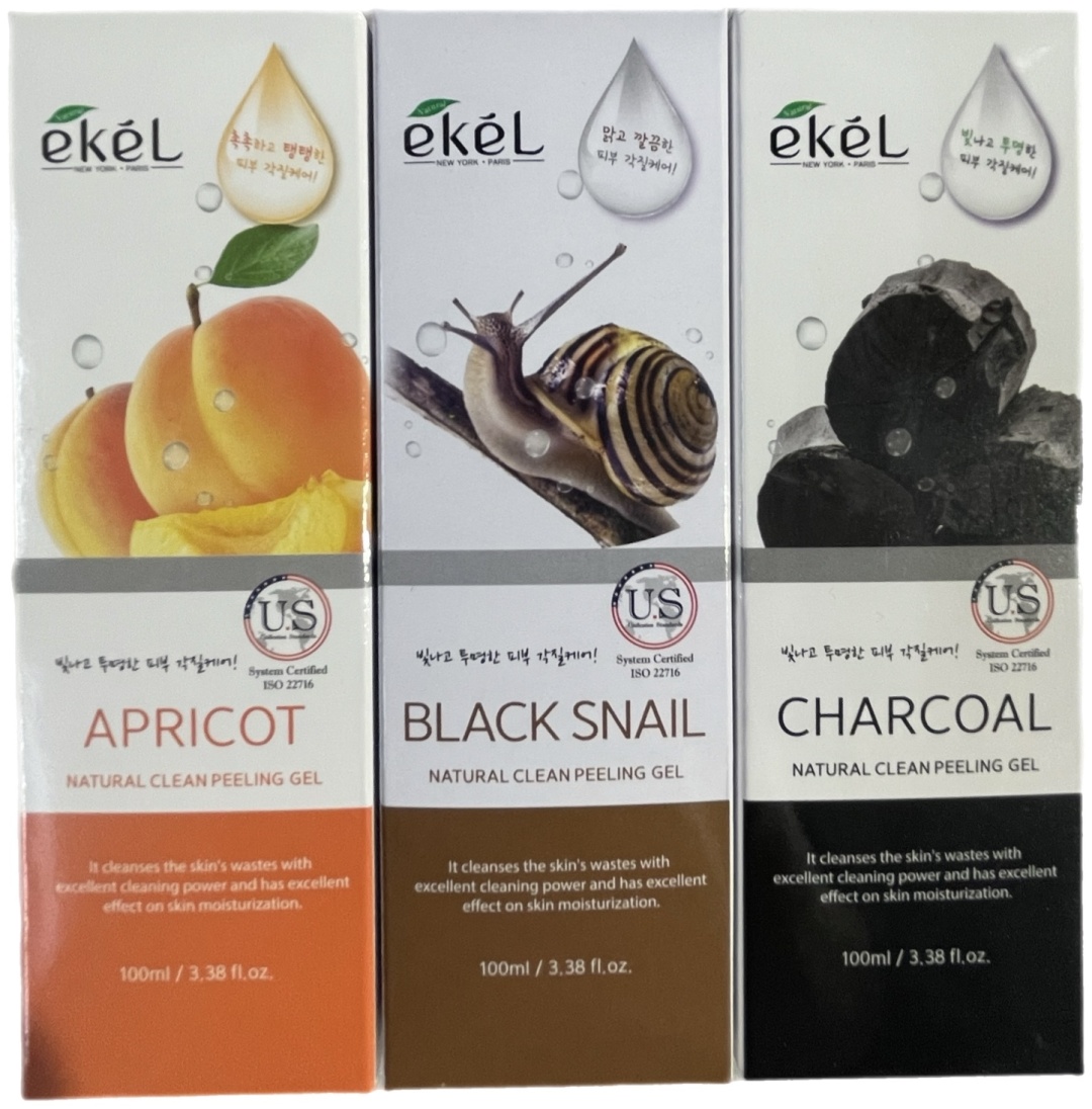 EKEL пилинг Apricot Black Snail Charcoal 300 мл