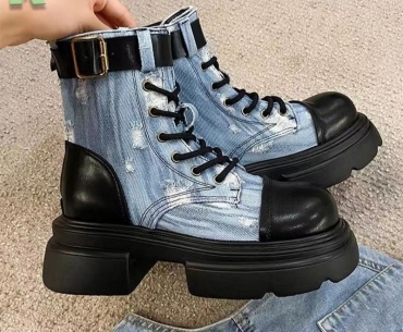 Ботинки синий, черный