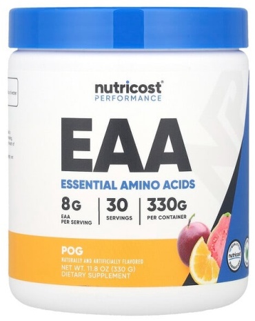 BCAA Nutricost Performance, EAA в порошке маракуйя, апельсин, гуава