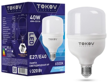 TOKOV ELECTRIC 40W E27, светодиодная, холодный белый