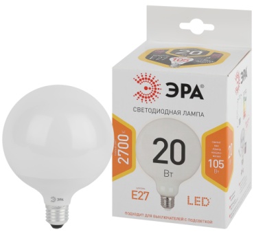 ЭРА 20W E27, светодиодная, теплый белый