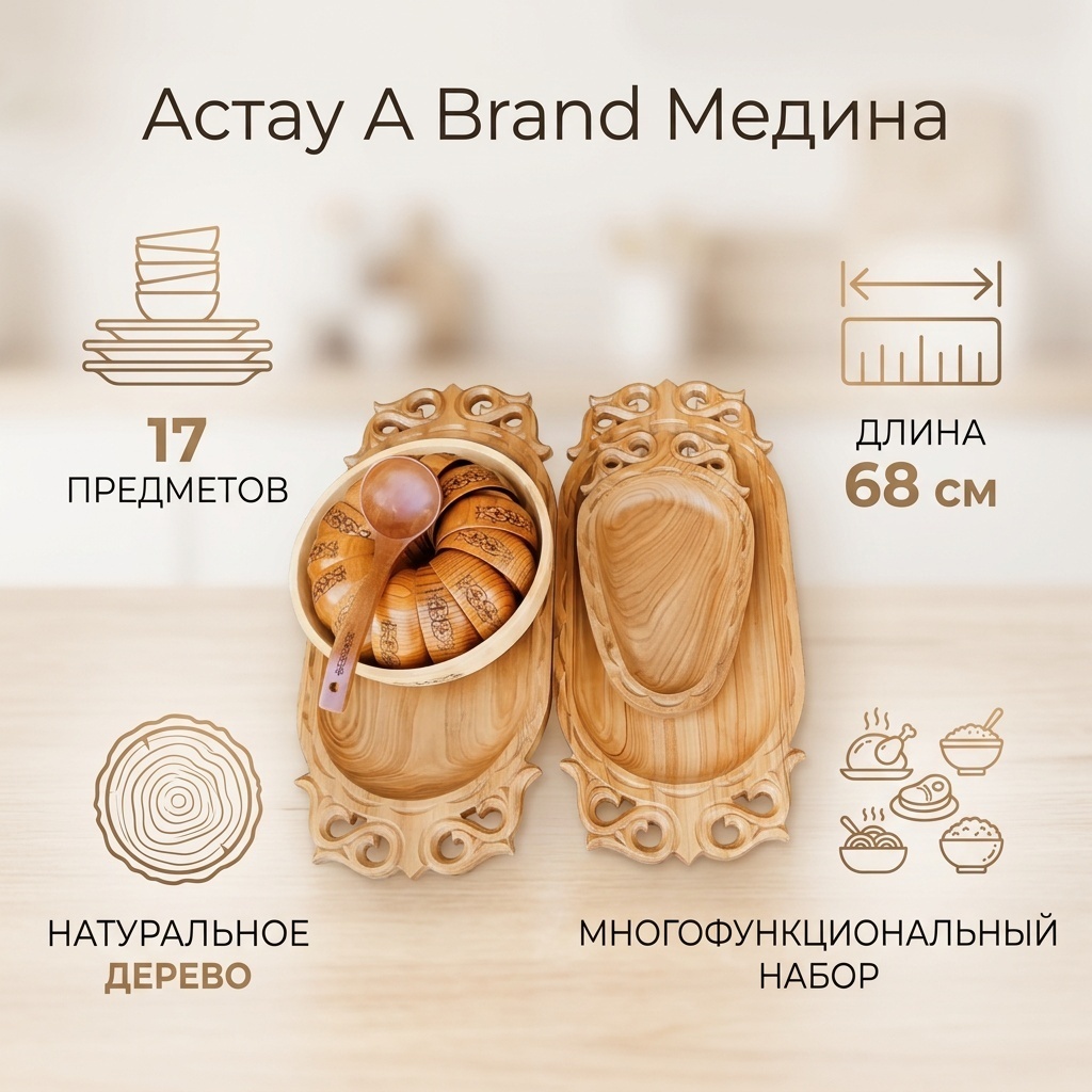 Астау A Brand 68х30 см, дерево, 17 шт