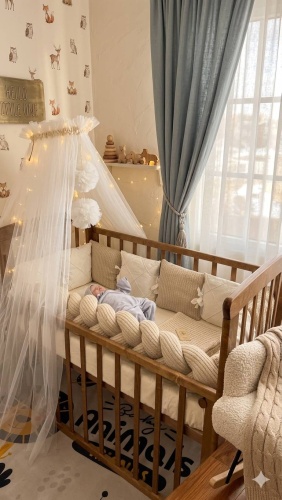Бортики LAVbaby Textile Амели, хлопок, бежевый, молочный