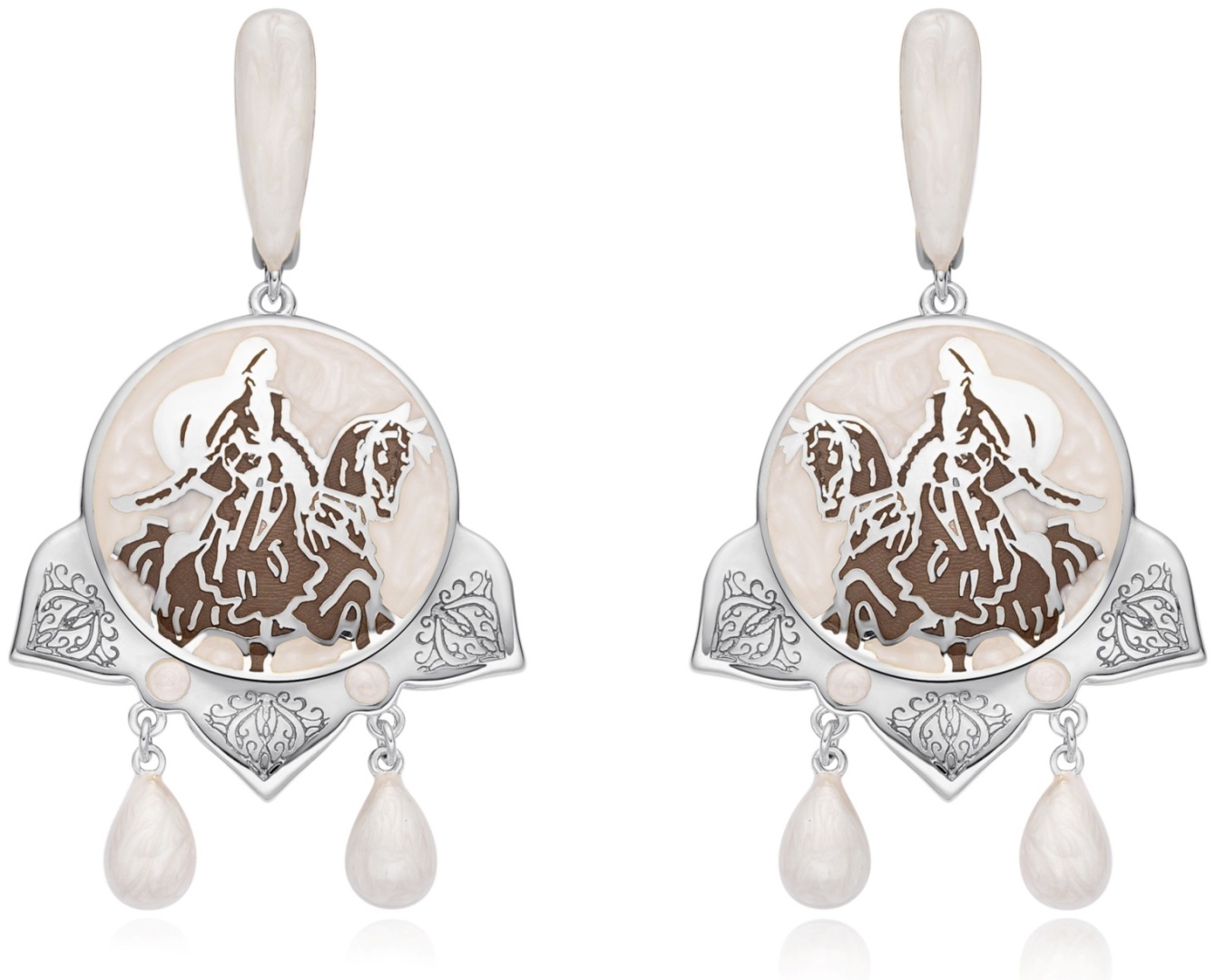Серьги KHANS 1900 S вес 13 г серебро, эмаль