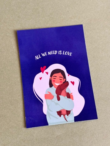 101 Rose открытка открытке «ALL WE NEED IS LOVE» 1 шт